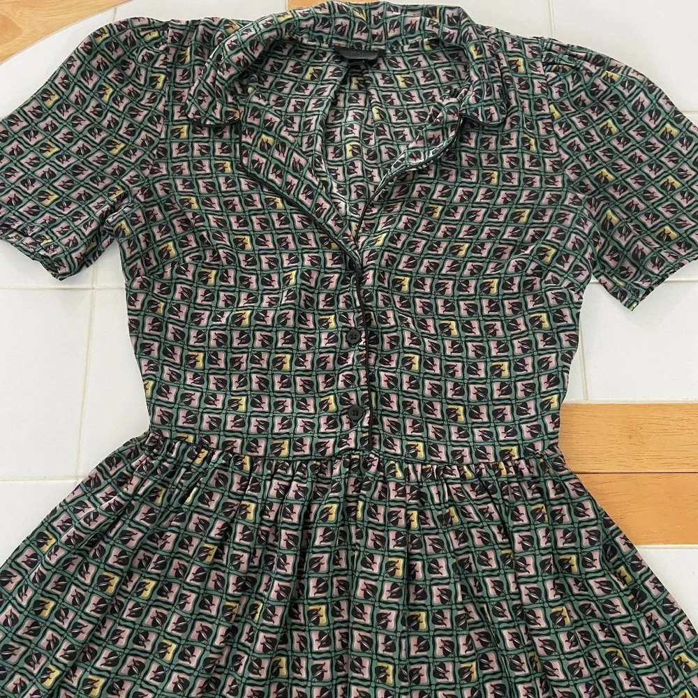 Topshop Silky Piped Tile Shirt Day Dress ASO Clara Oswald